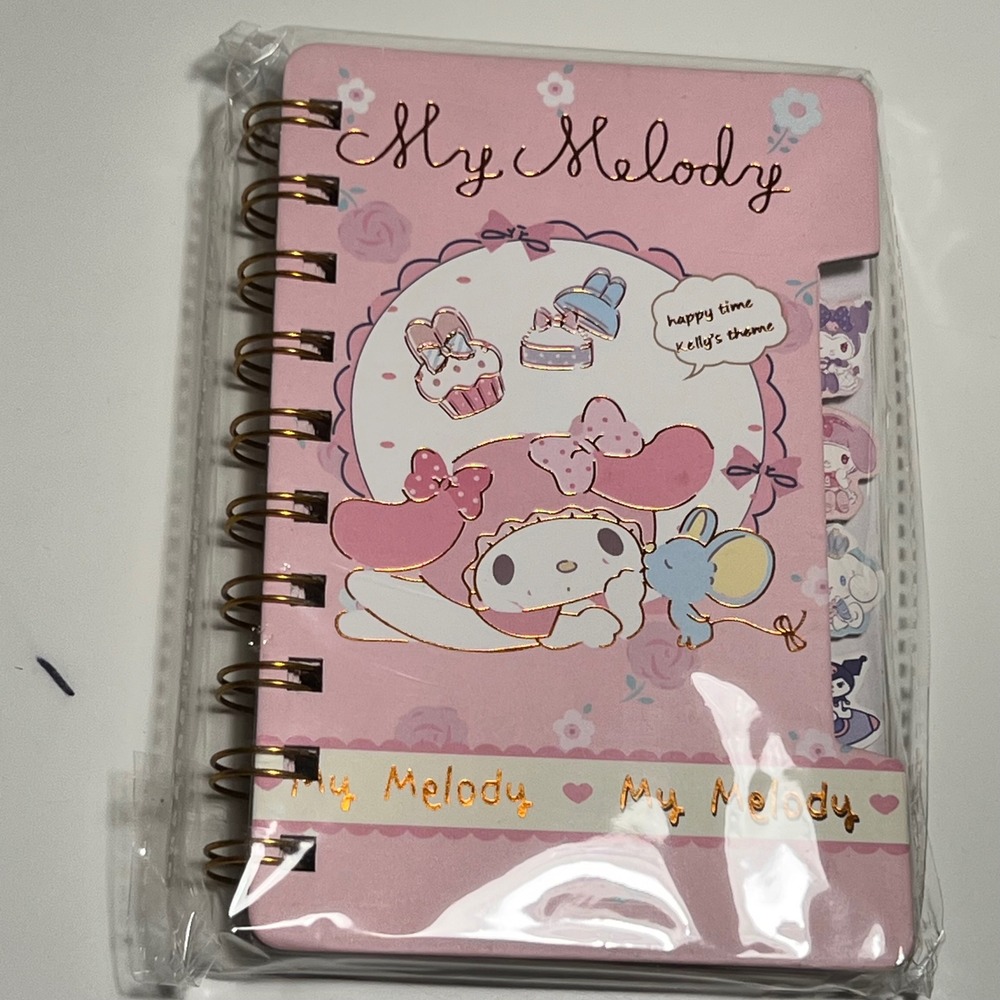 Sanrio 48K My Melody Spiral Notebook‎ Pink Gold Foil Tabbed Journal XC-3503